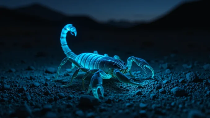 escorpião fluorescente