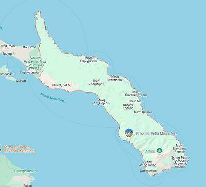 Localizado na região da Calcídica, ao norte da Grécia, Monte Athos é um enclave monástico com acesso restrito apenas a homens.